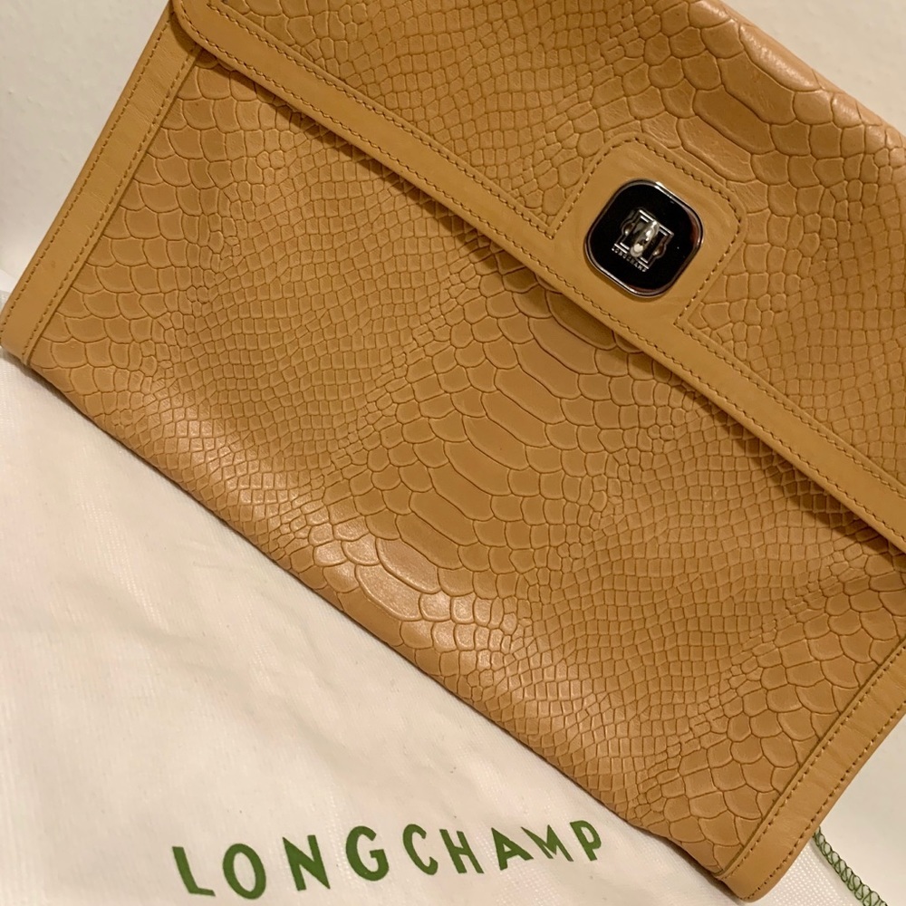 LONGCHAMP GATSBY EXOTIC LEATHER CLUTCH